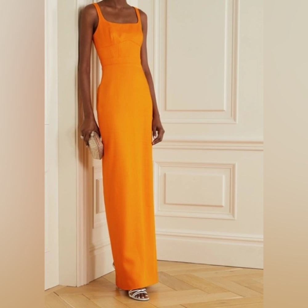 Brandon Maxwell Orange Column Dress